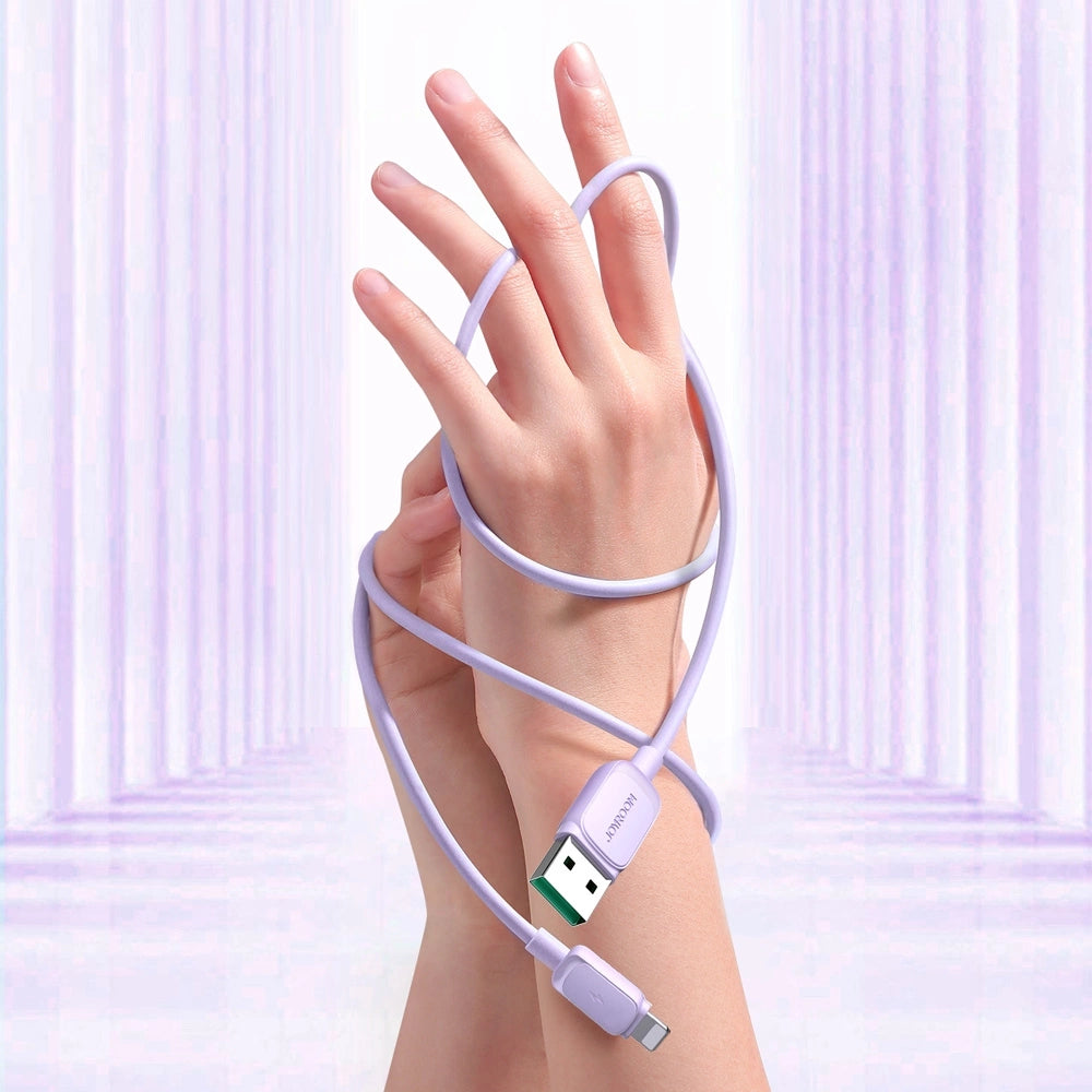 Joyroom Multi-Color Series A14 Lightning / USB-A 2,4A 1,2 m Kabel - Lila