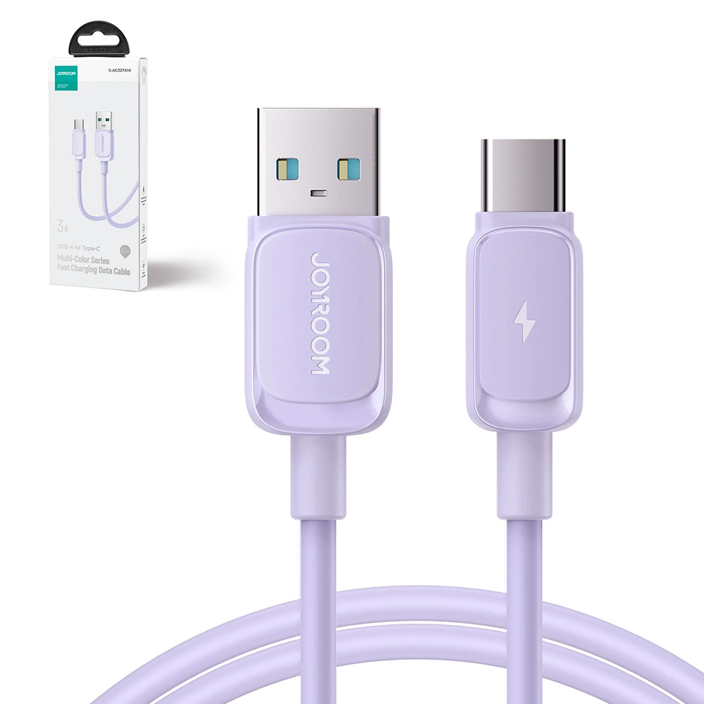 Joyroom Multi-Color Series A14 USB-A/USB-C 3A-Kabel 1,2 m – Lila