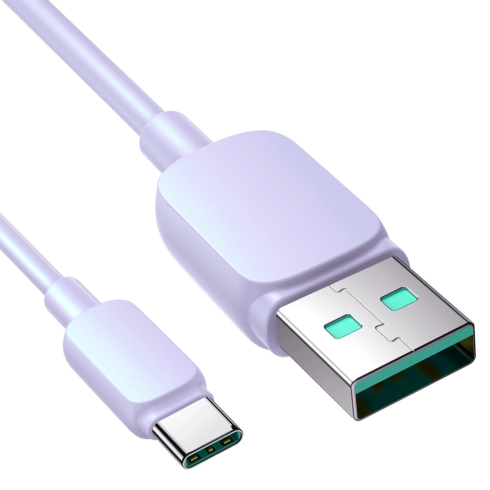 Joyroom Multi-Color Series A14 USB-A/USB-C 3A-Kabel 1,2 m – Lila