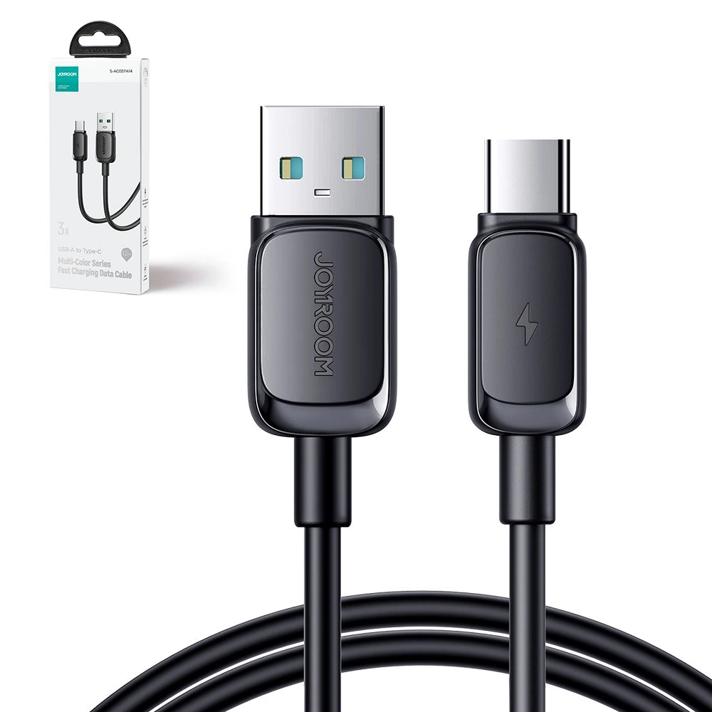 Joyroom Multi-Color Series A14 USB-A/USB-C 3A-Kabel 1,2 m – Schwarz