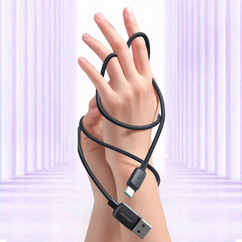 Joyroom Multi-Color Series A14 USB-A/USB-C 3A-Kabel 1,2 m – Schwarz