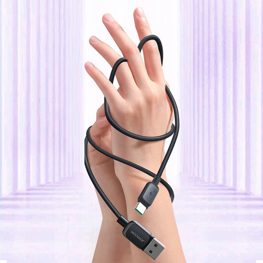 Joyroom Multi-Color Series A14 USB-A/USB-C 3A-Kabel 1,2 m – Schwarz