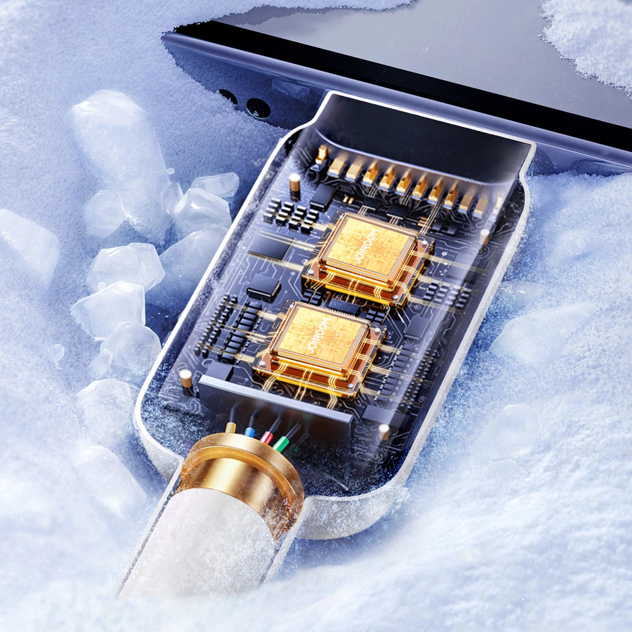 Joyroom Multi-Color Series A14 USB-A/USB-C 3A-Kabel 1,2 m – Weiß