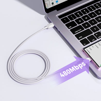 Joyroom Multi-Color Series A14 USB-A/USB-C 3A-Kabel 1,2 m – Weiß