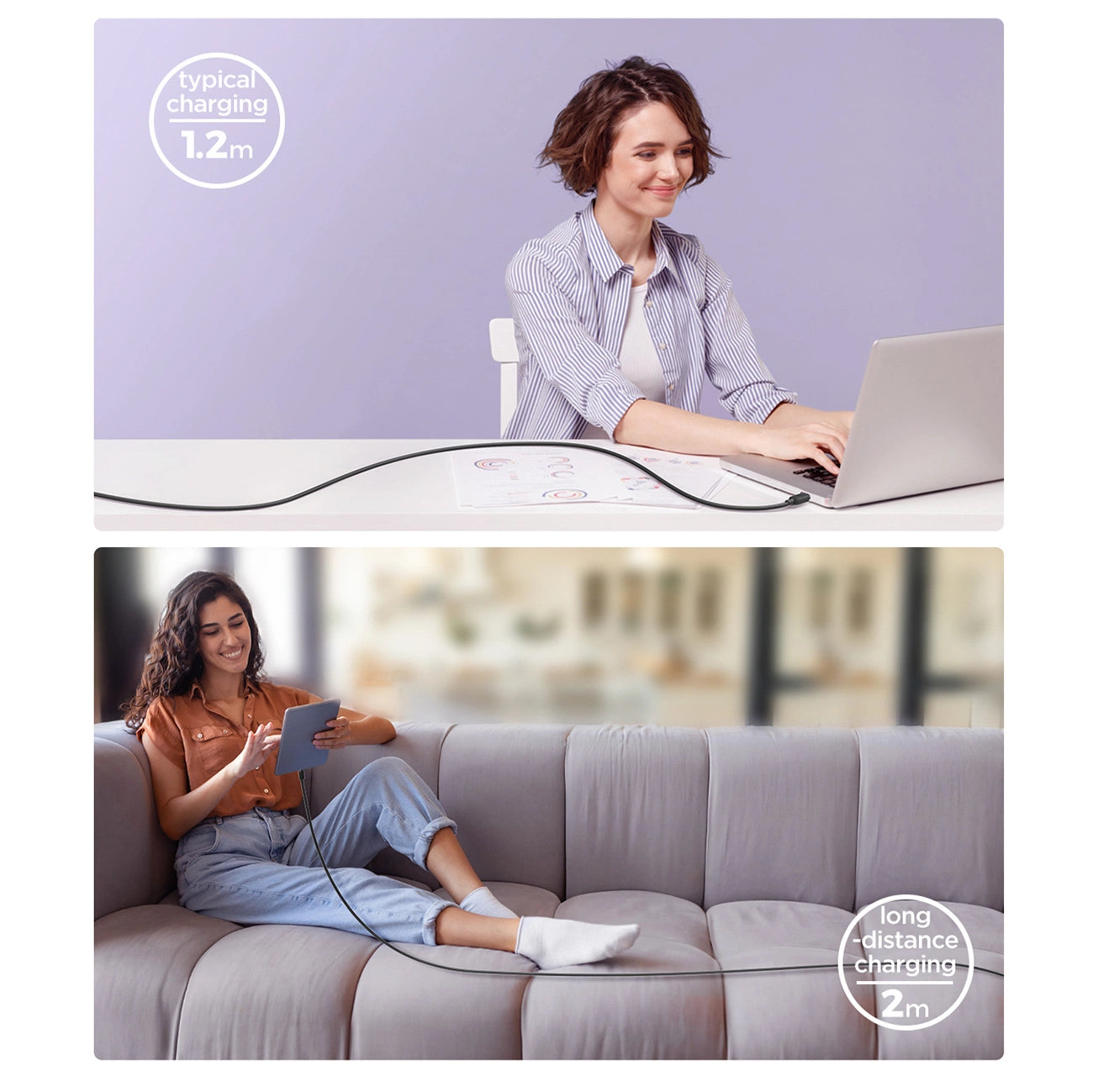 Joyroom Multi-Color Series A14 USB-C/ Lightning 20W Kabel 1,2 m – Schwarz