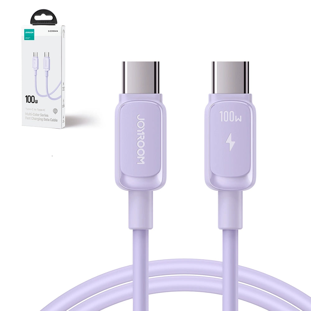 Joyroom Multi-Color Series A14 USB-C/USB-C-Kabel 100 W 1,2 m – Lila