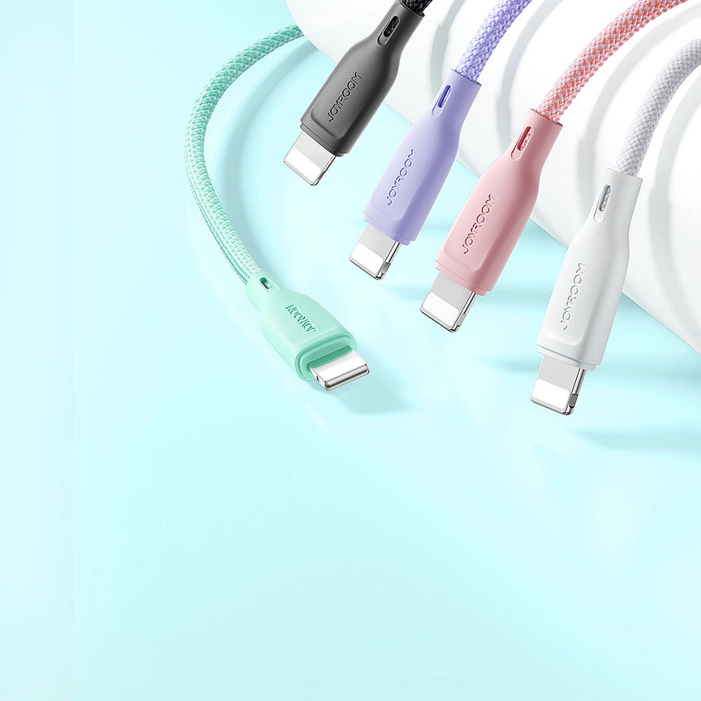 Joyroom Multi-Color Series S-A34 USB-A / Lightning 3A-Kabel 1 m – weiß