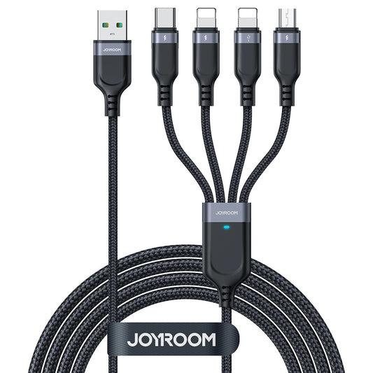 Joyroom Multi-Use Series S-A18 4in1 USB-A - USB-C / Lightning / Lightning / Micro-USB-Kabel 1,2 m - Schwarz