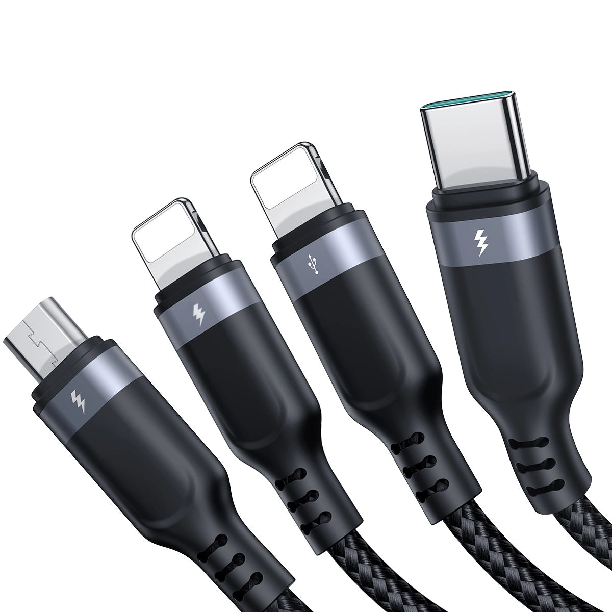 Joyroom Multi-Use Series S-A18 4in1 USB-A - USB-C / Lightning / Lightning / Micro-USB-Kabel 1,2 m - Schwarz
