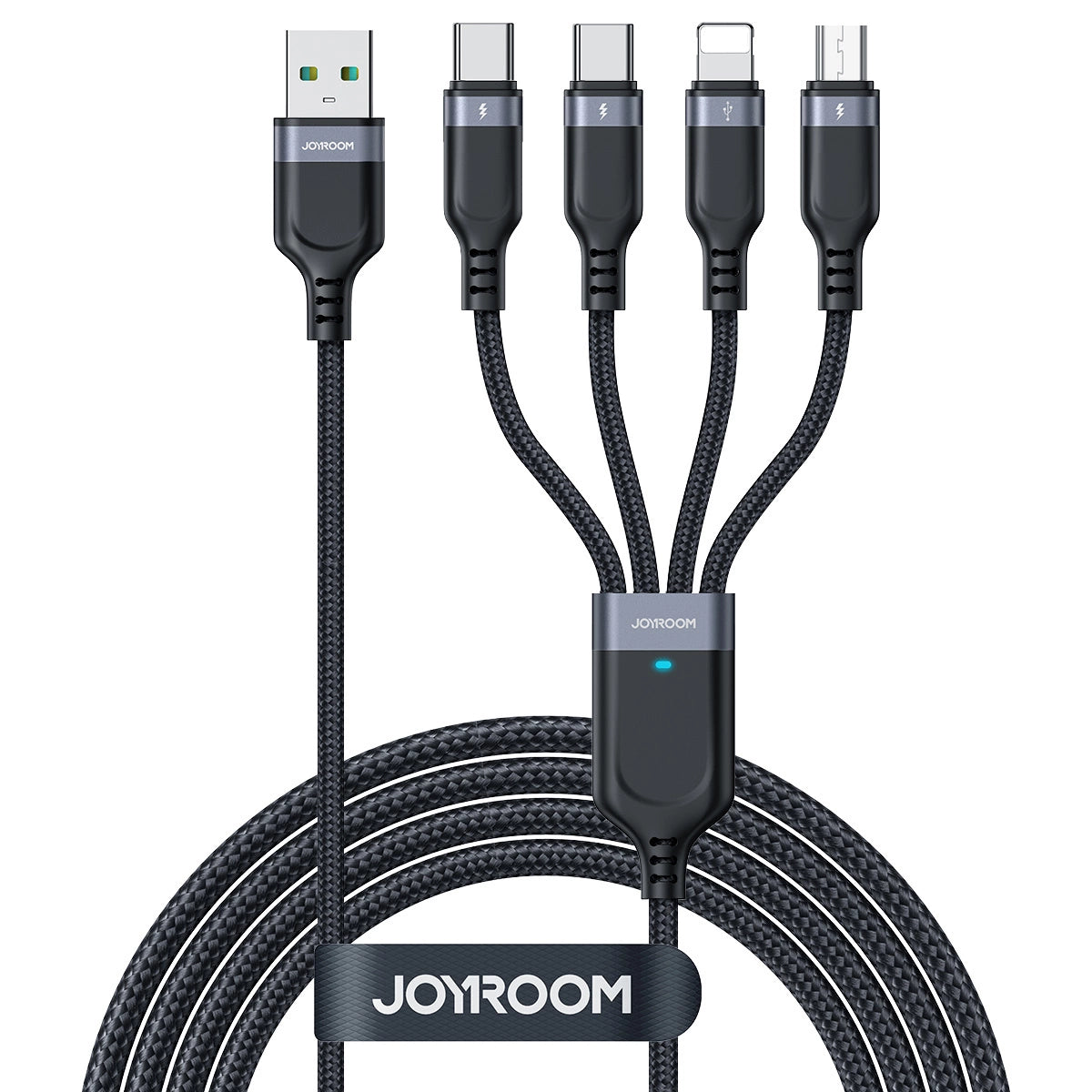 Joyroom Multi-Use Series S-A18 4in1 USB-A - USB-C / USB-C / Lightning / Micro-USB-Kabel 1,2 m - Schwarz