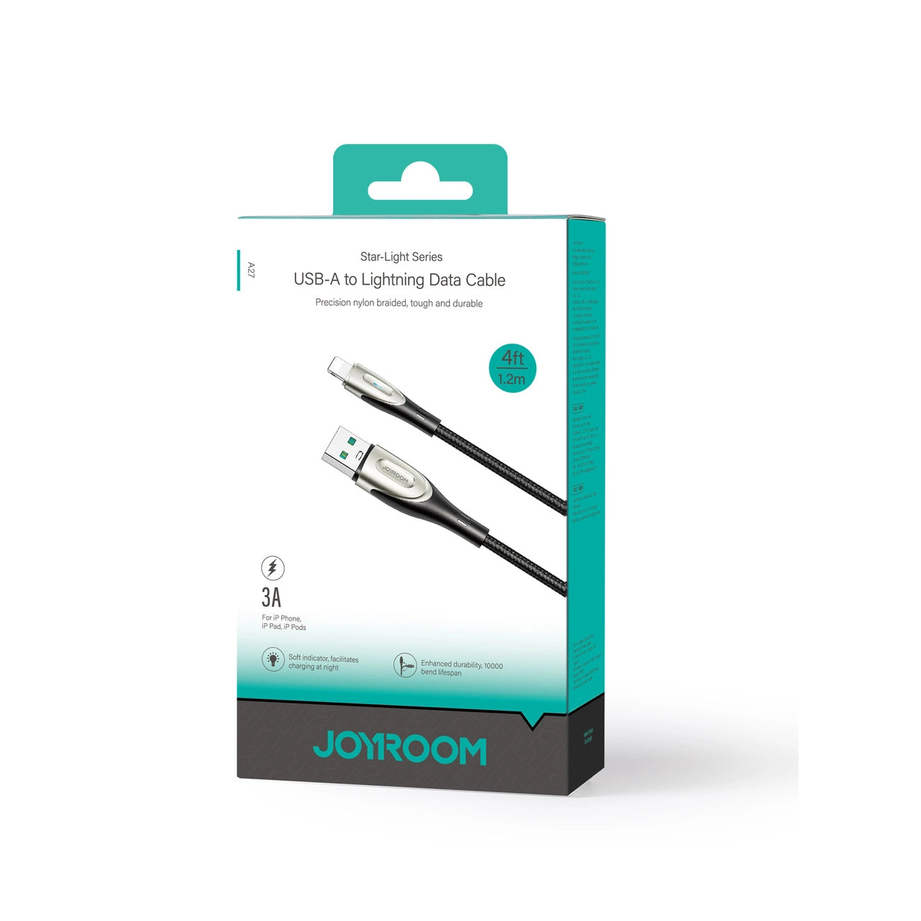 Joyroom Pioneer Series SA31-AL3 USB-A / Lightning 3A Kabel 1,2m - Schwarz