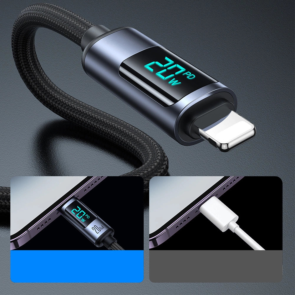 Joyroom Prism Series A16 Lightning / USB-C PD 20W 1,2m Kabel - Schwarz
