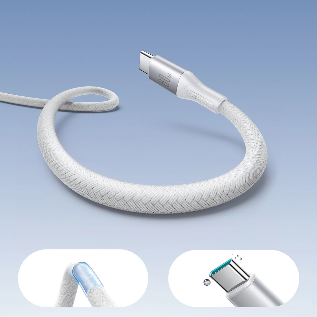 Joyroom S-A28 Blitzgerät, 60 W, USB-C – USB-C-Kabel, 2 m – Weiß