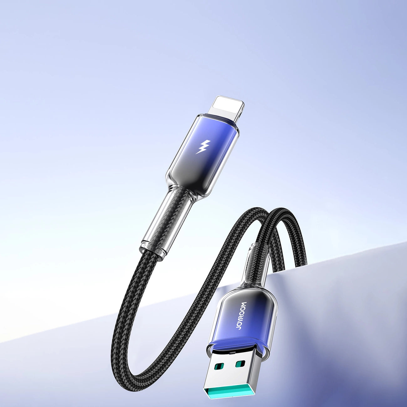 Joyroom S-A42 Crystal-Clear Serie 3A USB-A – Lightning Kabel 1,2 m – Schwarz