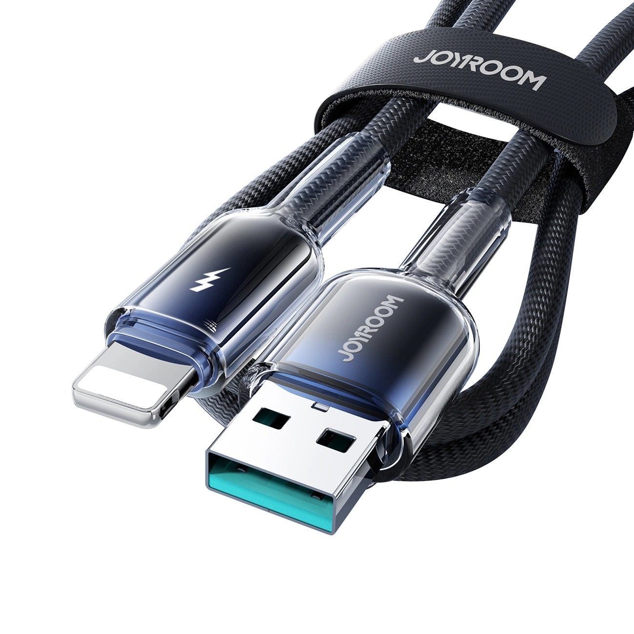 Joyroom S-A42 Crystal-Clear Serie 3A USB-A – Lightning Kabel 1,2 m – Schwarz