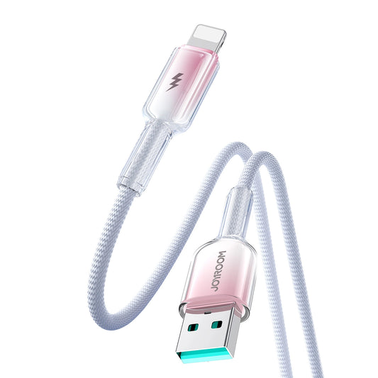 Joyroom S-A42 Crystal-Clear Serie 3A USB-A – Lightning Kabel 1,2 m – Weiß