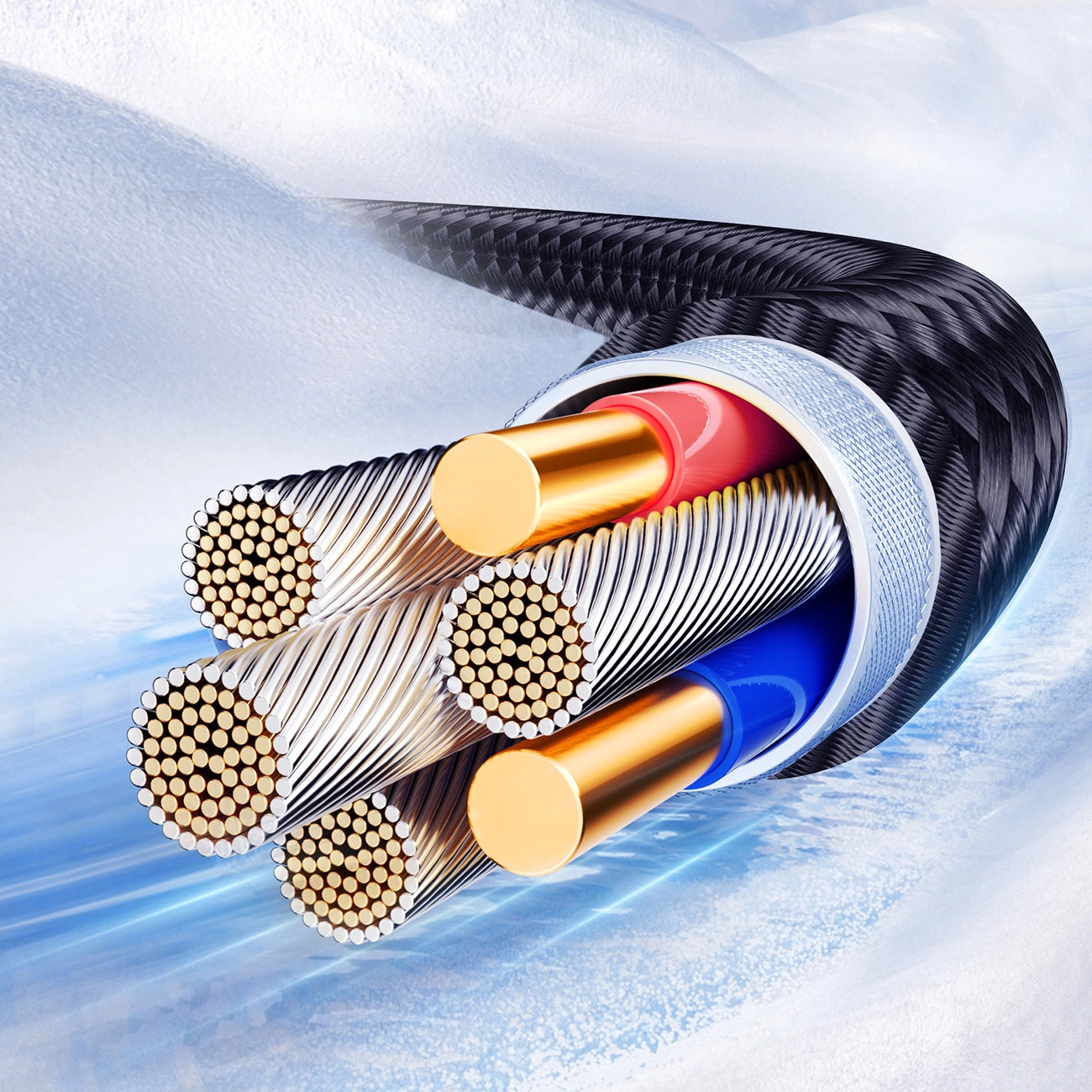 Joyroom S-A42 Crystal-Clear Serie 3A USB-A – USB-C-Kabel 1,2 m – Schwarz