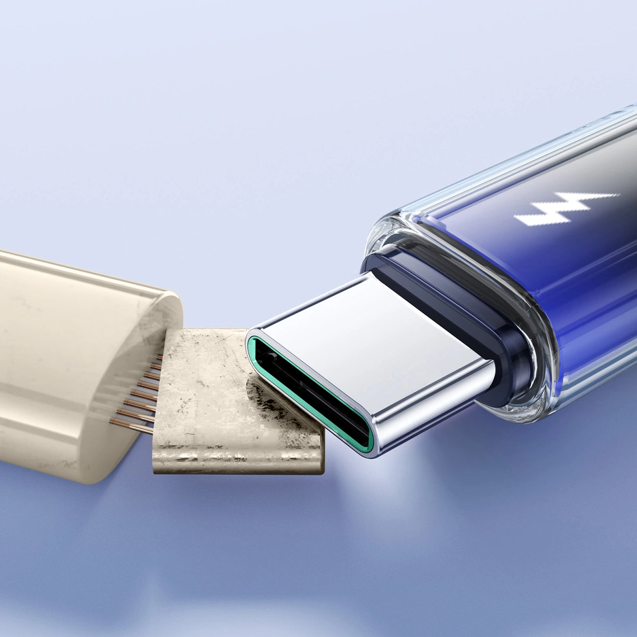 Joyroom S-A42 Crystal-Clear Serie 3A USB-A – USB-C-Kabel 1,2 m – Schwarz