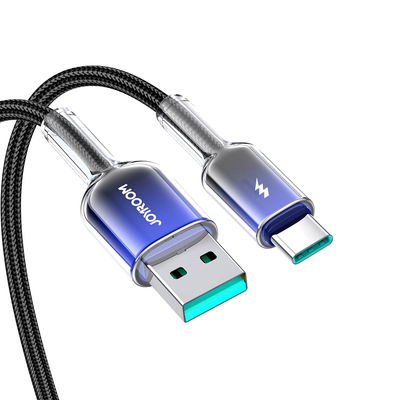 Joyroom S-A42 Crystal-Clear Serie 3A USB-A – USB-C-Kabel 1,2 m – Schwarz