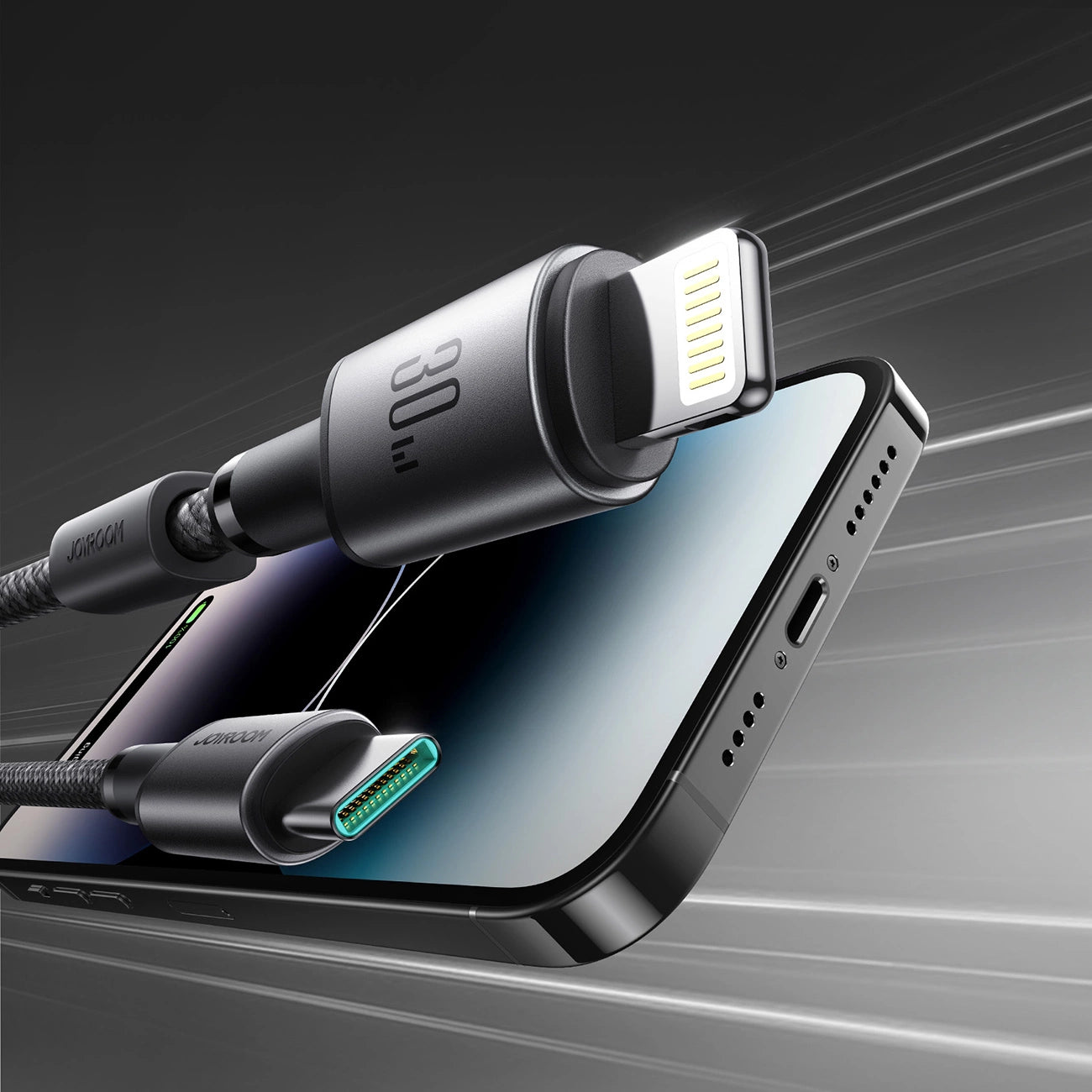 Joyroom S-A50 Unlimited Series 60W USB-C – Lightning Kabel mit magnetischem Organizer 1,2 m – Grau