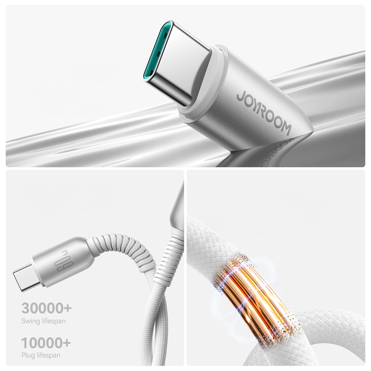 Joyroom S-A51 Cutting-Edge Series 60W USB-C - USB-C Kabel 1,2m - hellgrau