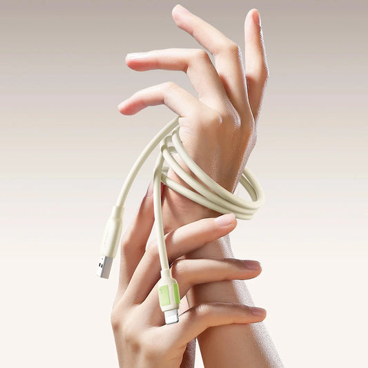 Joyroom S-A53 3A USB-A-Kabel - Lightning mit fluoreszierender Spitze 2 m - Beige