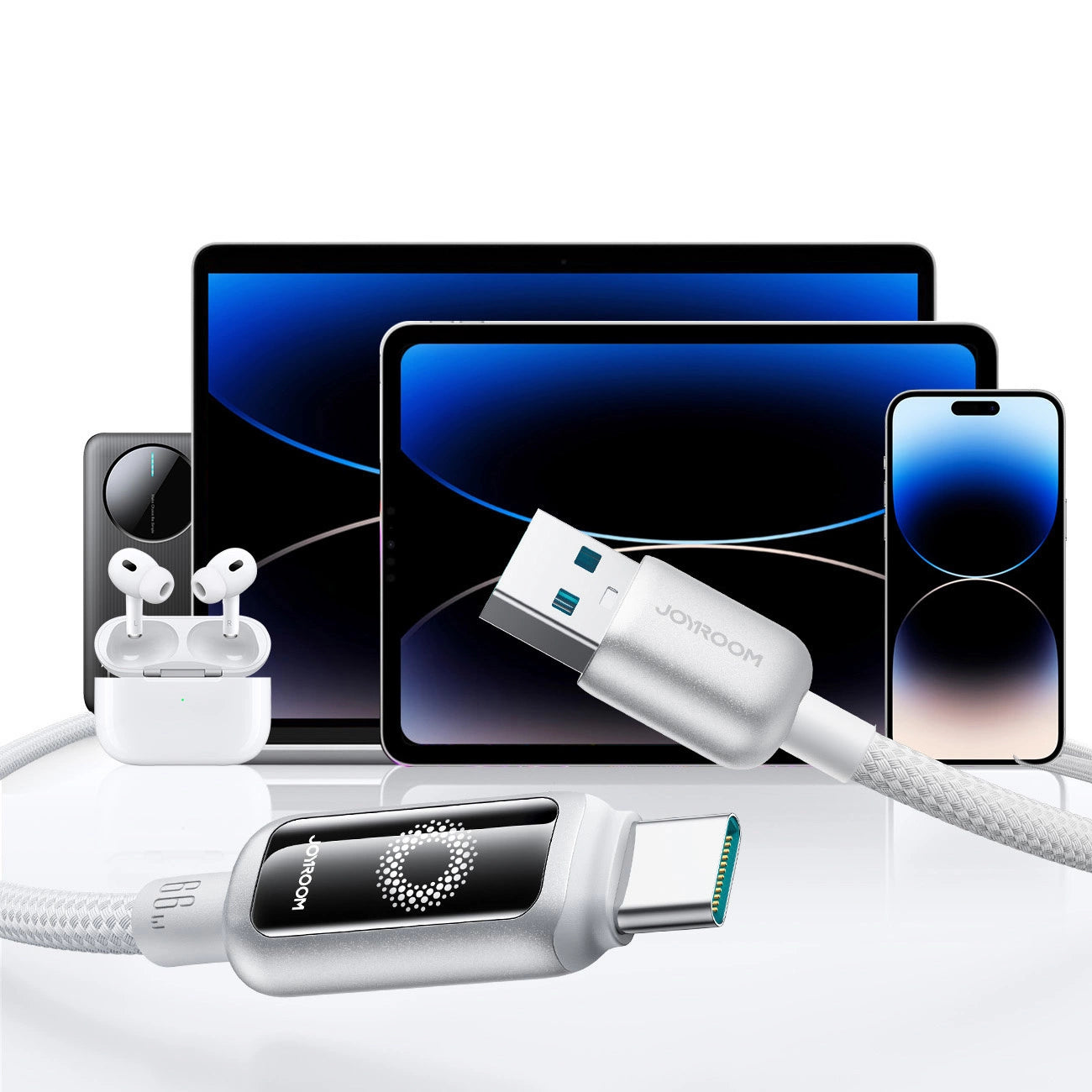 Joyroom S-A55 StarFlight 66W USB-A - USB-C Kabel 1,2 m - Weiß