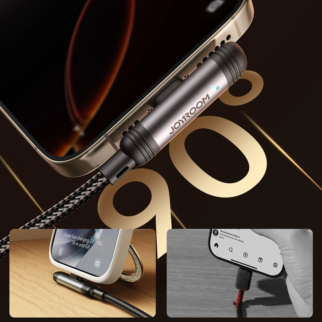 Joyroom S-A56 EnjoyX Series 90° USB-A - Lightning 3A Kabel 1,2m - schwarz