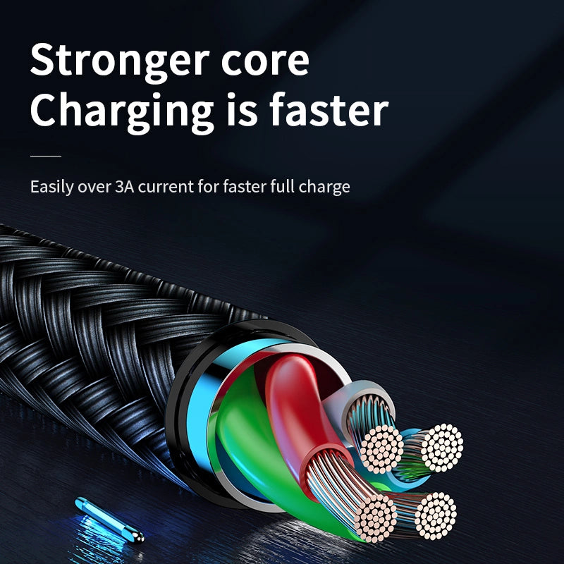 Joyroom Sharp Series S-M411 USB-A/Micro-USB-3A-Kabel 1,2 m mit Ladeanzeige – Schwarz