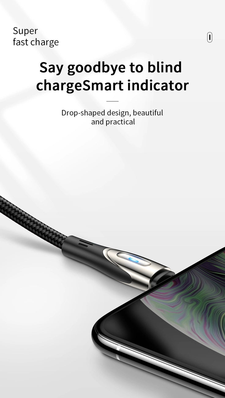 Joyroom Sharp Series S-M411 USB-A/Micro-USB 3A-Kabel 2 m mit Ladeanzeige – Schwarz