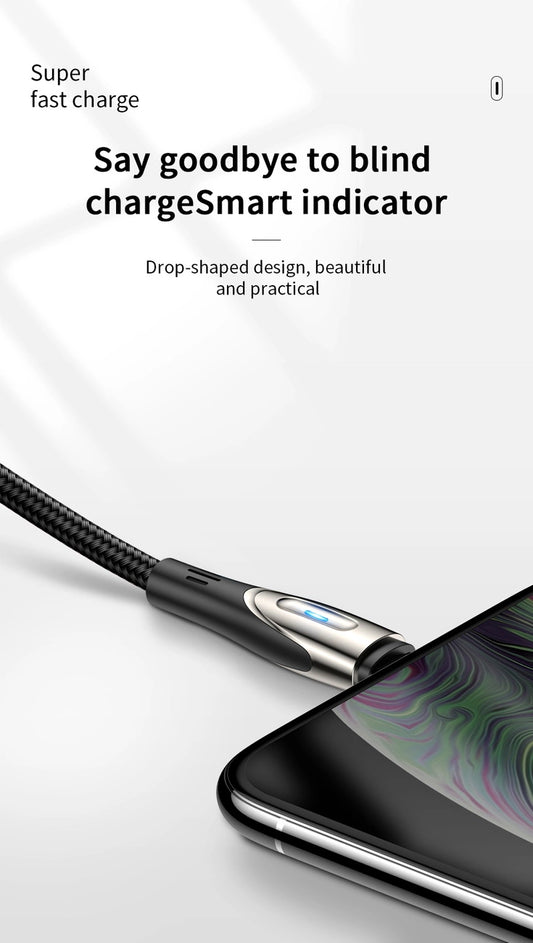 Joyroom Sharp Series S-M411 USB-A/Micro-USB 3A-Kabel 2 m mit Ladeanzeige – Schwarz