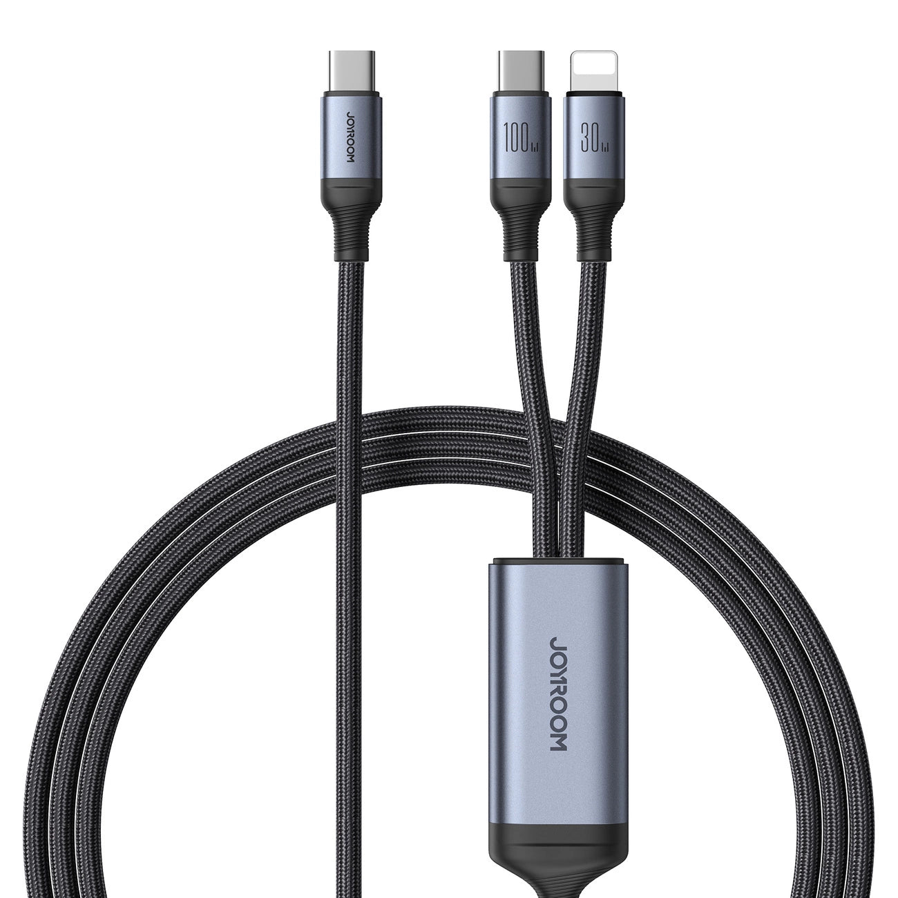 Joyroom Speedy Series S-A21 2in1 USB-C – USB-C/ Lightning -Kabel 100 W 1,5 m – Schwarz