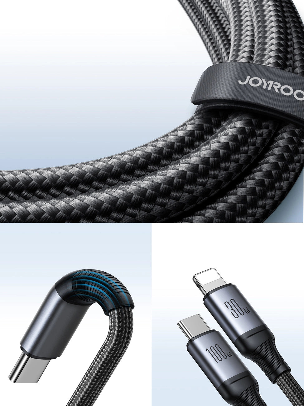 Joyroom Speedy Series S-A21 2in1 USB-C – USB-C/ Lightning -Kabel 100 W 1,5 m – Schwarz