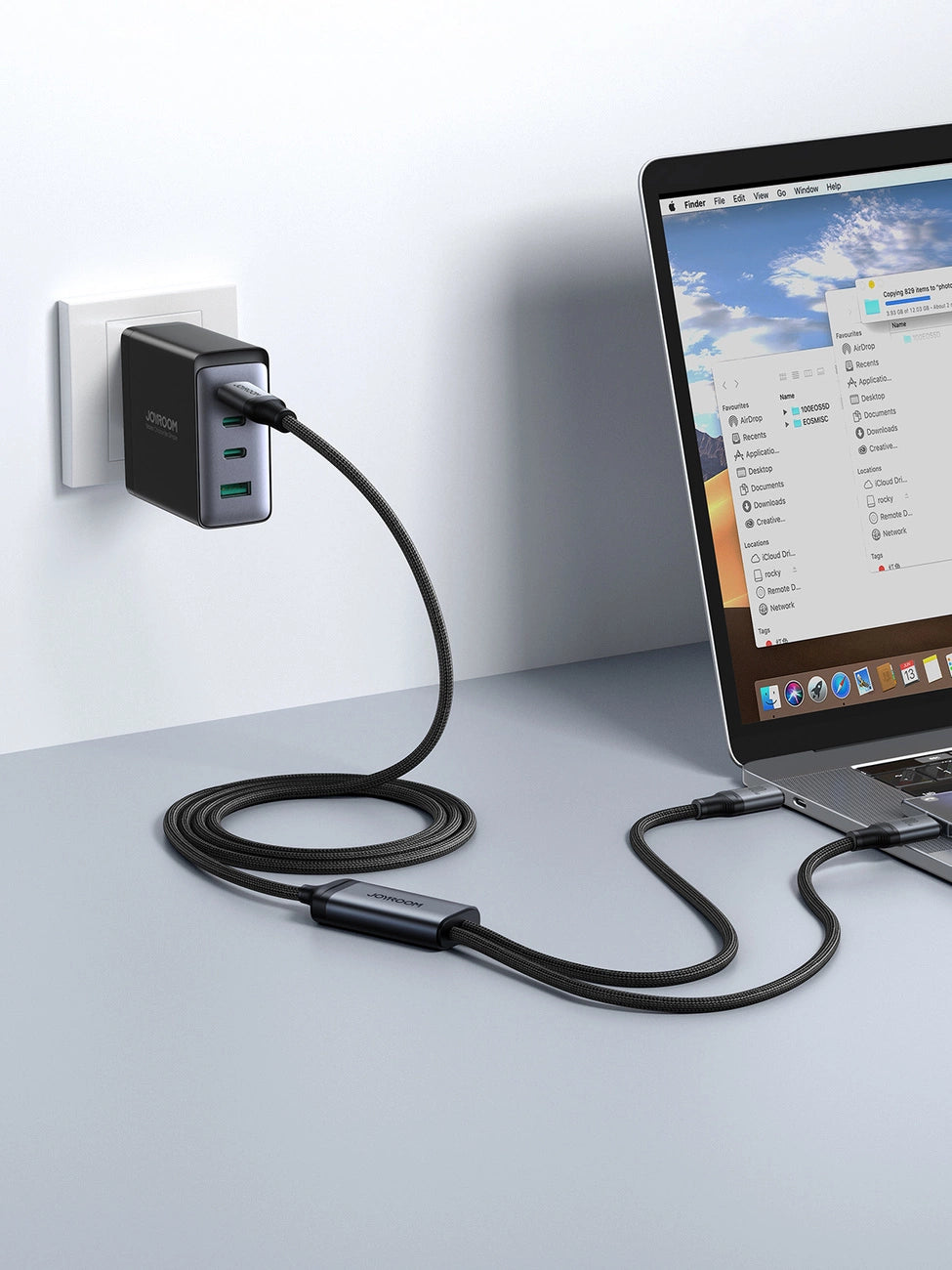 Joyroom Speedy Series S-A21 2in1 USB-C – USB-C/ Lightning -Kabel 100 W 1,5 m – Schwarz