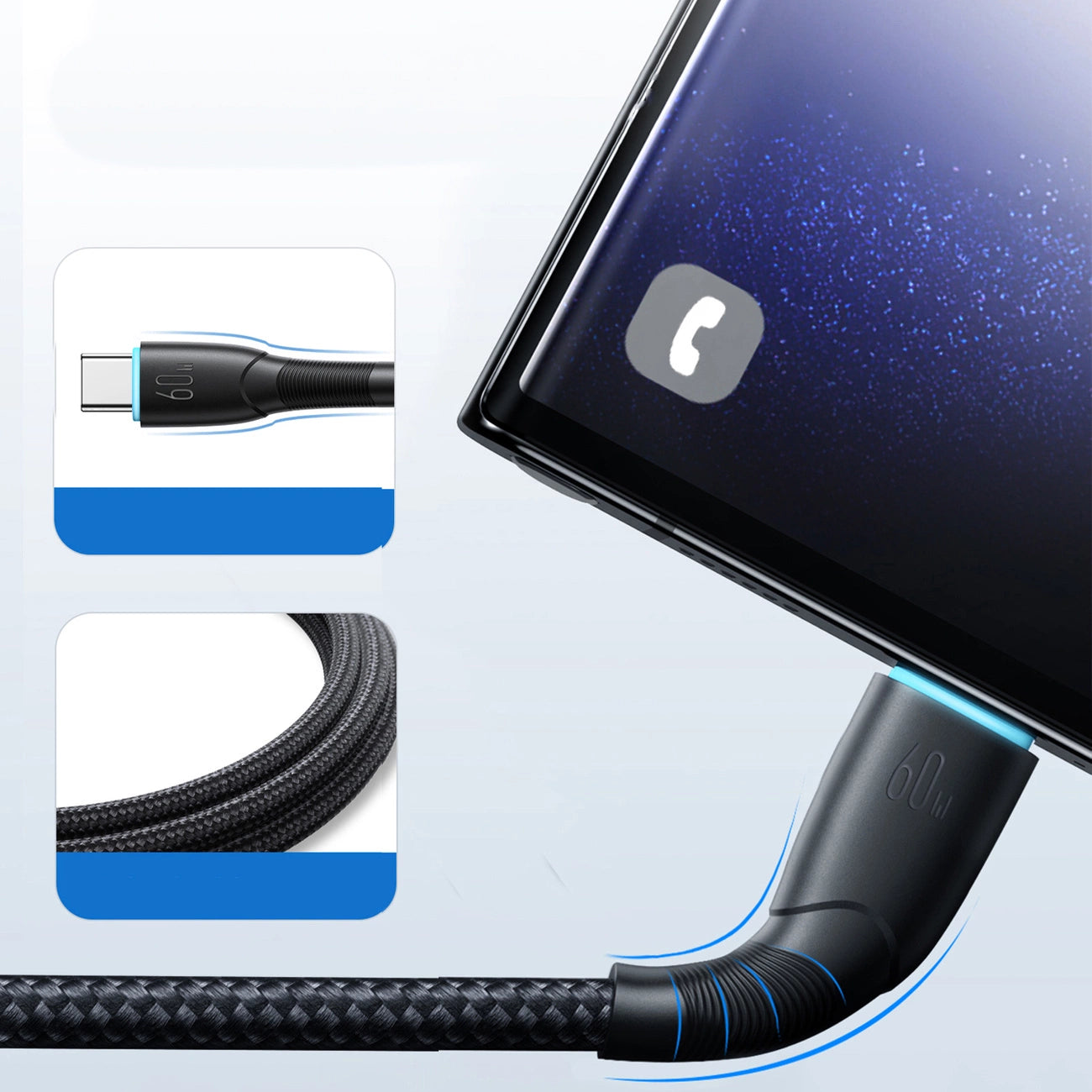 Joyroom Starry Series SA32-CC3 USB-C / USB-C Kabel 60W 1m - schwarz