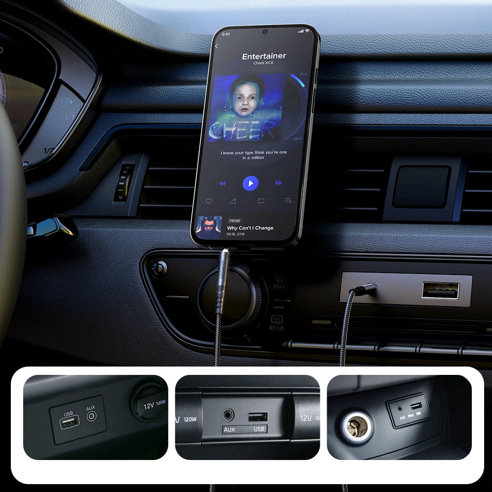 Joyroom Stereo-Audiokabel AUX 3,5 mm Miniklinke 1,2 m schwarz (SY-A08)