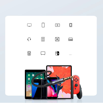 Joyroom Stereo-Audiokabel AUX 3,5 mm Miniklinke 1,2 m schwarz (SY-A08)