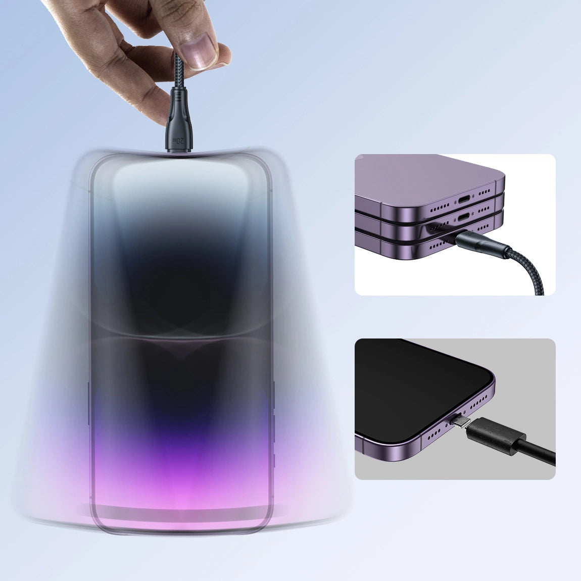 Joyroom Surpass Series A11 Lightning /USB-C 20W 0,25 m Kabel - Schwarz