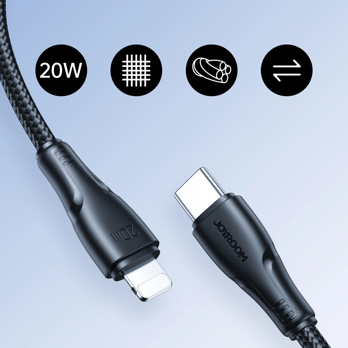 Joyroom Surpass Series A11 Lightning / USB-C 20W 1,2 m Kabel - schwarz