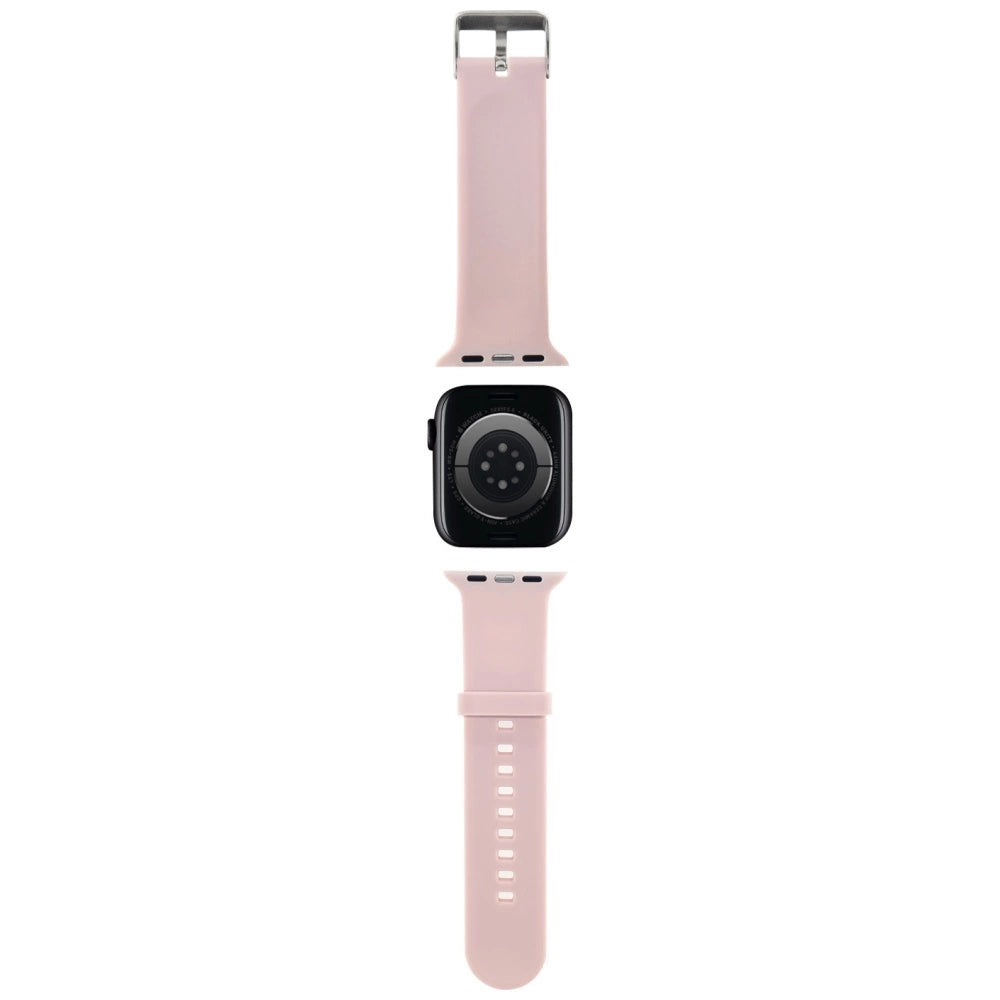 Karl Lagerfeld 3D Rubber Karl&Choupette Heads Armband für Apple Watch 42/44/45/49 mm – Rosa