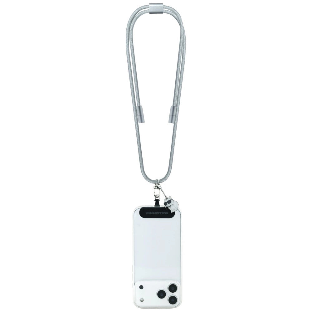 Karl Lagerfeld CBDY Choupette Charm USB-C-Kabel / USB-C-Lanyard – Grau