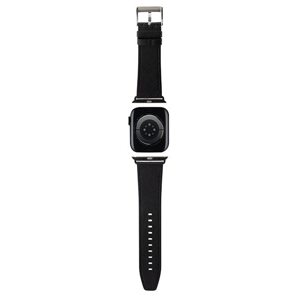 Karl Lagerfeld Saffiano Monogram Armband für Apple Watch 38/40/41 mm – Schwarz