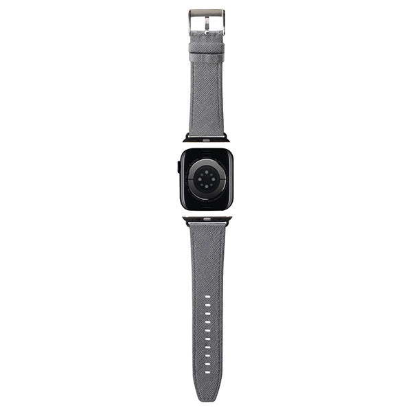 Karl Lagerfeld Saffiano Monogram Armband für Apple Watch 38/40/41 mm – Silber