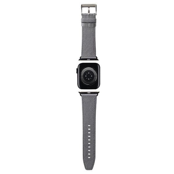 Karl Lagerfeld Saffiano Monogram Armband für Apple Watch 42/44/45/49 mm – Silber