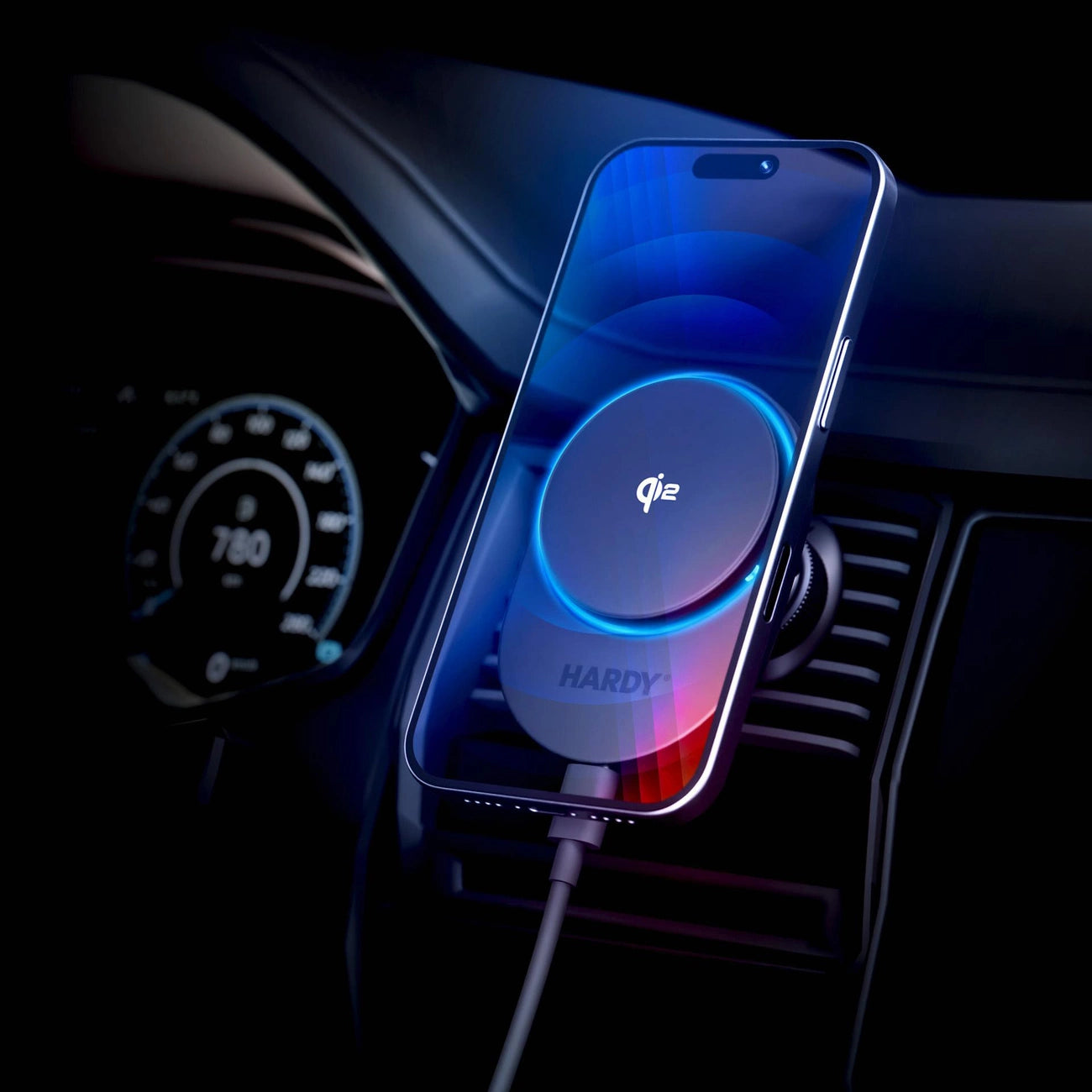 Kfz-Lüftungshalterung 3mk Hardy AeroCharger 15W Qi2/MagSafe – schwarz