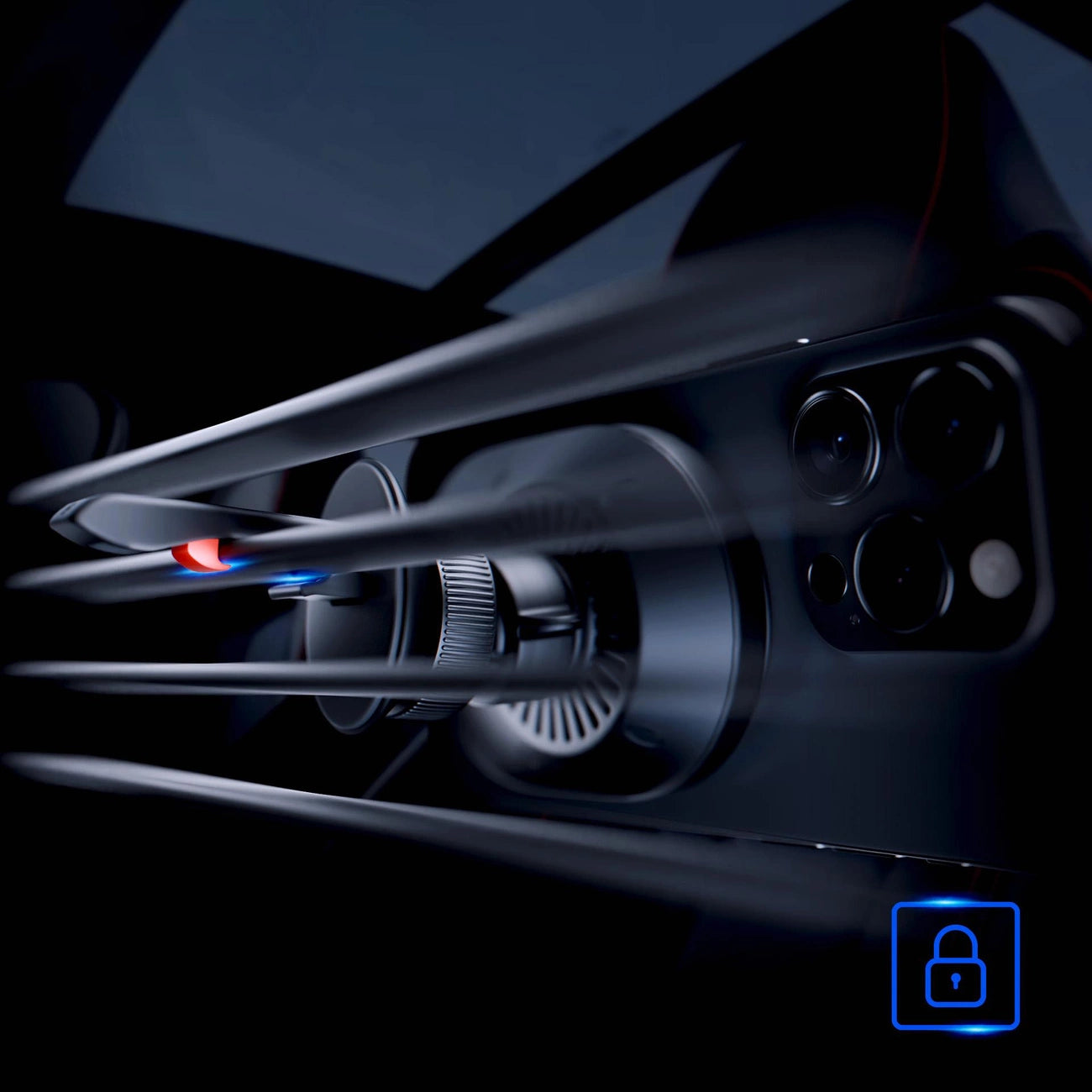 Kfz-Lüftungshalterung 3mk Hardy AeroCharger 15W Qi2/MagSafe – schwarz