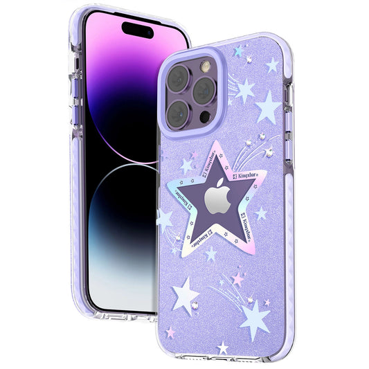 Kingxbar Heart Star Series Hülle für iPhone 14 Plus Lila Star Hülle