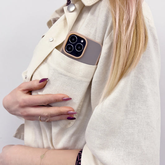 Kingxbar Plain Series Hülle für iPhone 13 Pro Max Silikonhülle grau