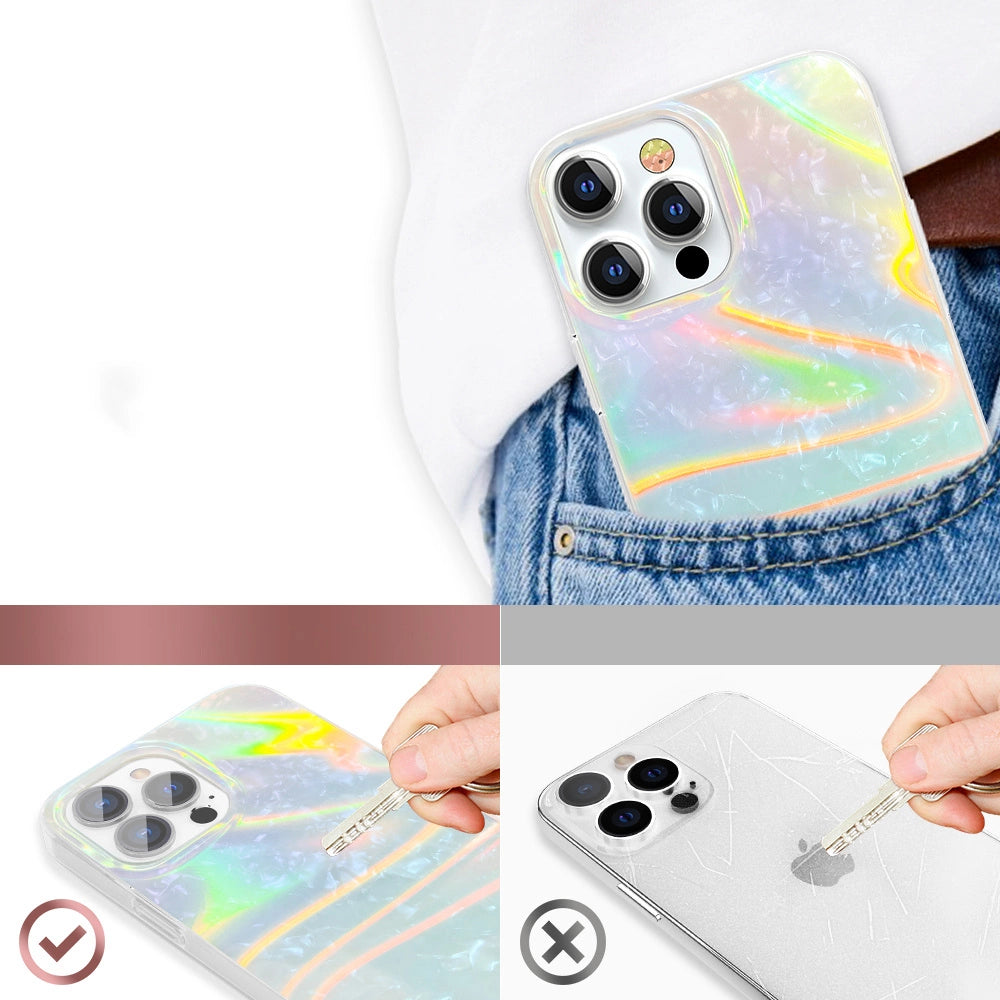 Kingxbar Shell Series Luxury Elegant Case für iPhone 13 Pro Pearl Blue