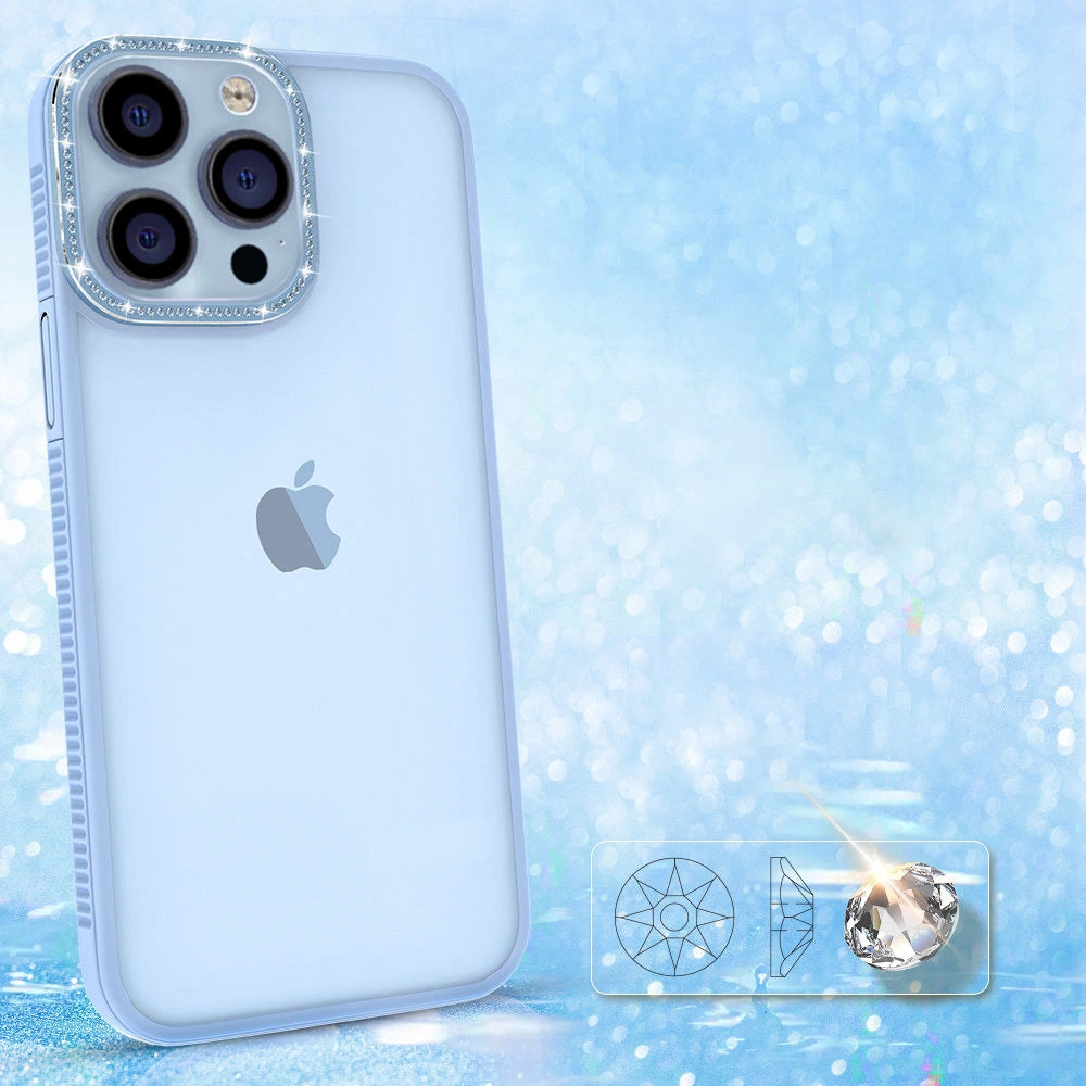 Kingxbar Sparkle Series Hülle iPhone 13 Pro Max mit blauer Kristallrückseite